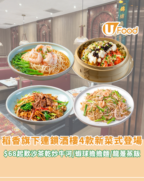 連鎖酒樓4款新菜式登場！$68起歎沙茶乾炒牛河/蝦球湯擔擔麵/龍躉蒸飯