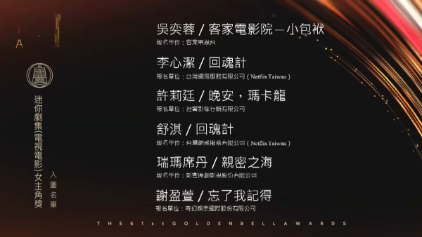 金鐘獎2026｜金鐘第61屆完整入圍名單！頒獎典禮直播線上看一文睇清