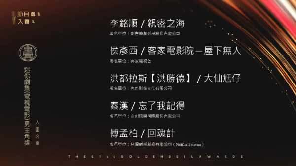 金鐘獎2026｜金鐘第61屆完整入圍名單！頒獎典禮直播線上看一文睇清