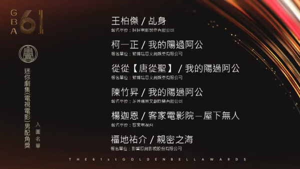 金鐘獎2026｜金鐘第61屆完整入圍名單！頒獎典禮直播線上看一文睇清