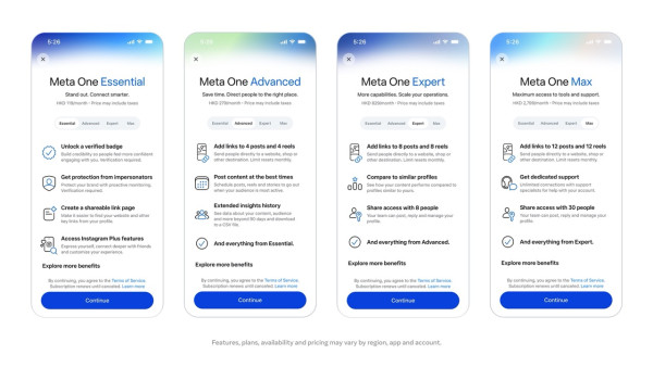 Meta One 訂閱服務香港登場：月費 12 元起 涵蓋個人化應用至企業級 AI 方案
