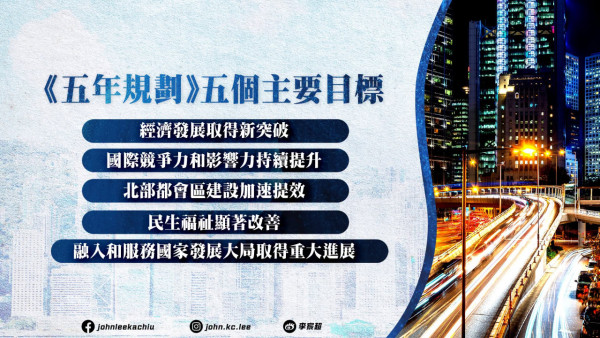 【五年规划2026懒人包】李家超发表首份《五年规划》非本地生目标达10万/北都熟地狂增7.5倍!