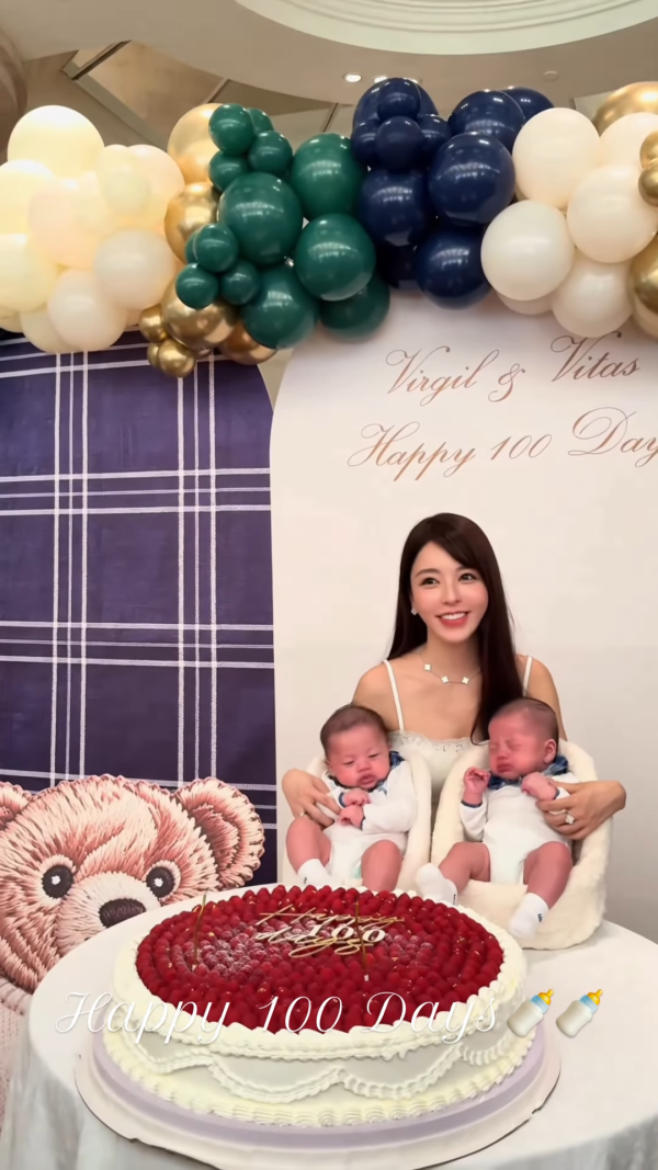 32歲女藝人誕雙胞胎搞百日宴盛大報喜！四大星級人妻閨蜜團撐場盡顯人緣