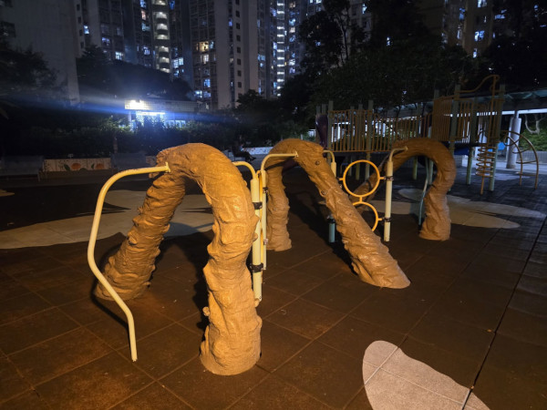 慈雲山公園奇觀！遊樂場驚現深啡拱形設施！街坊笑爆：請問設計概念係咩？