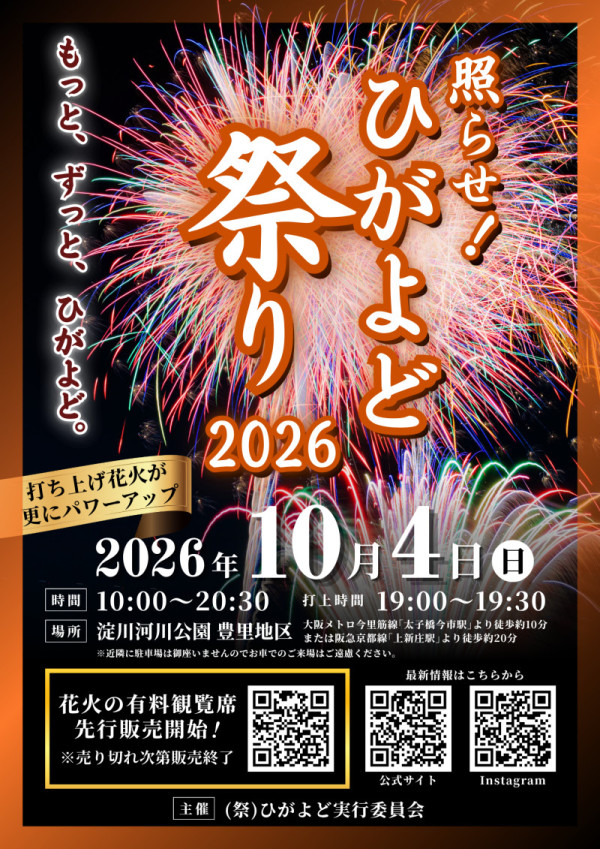 日本秋季限定!大阪東淀川祭典煙花大會祭典10月4日登場 煙花匯演+交通、觀賞席懶人包