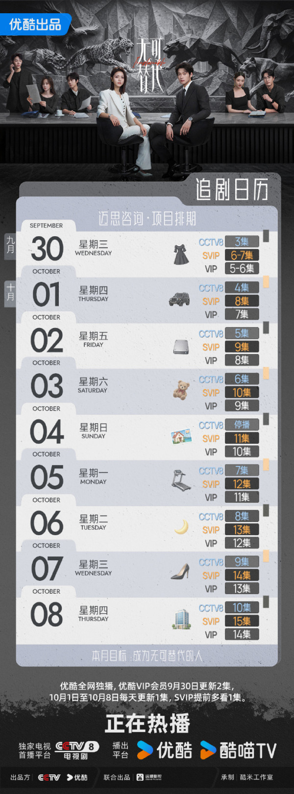 無可替代線上看｜追劇日曆+Netflix集數更新時間！趙今麥魏大勳角色人物關係圖必睇