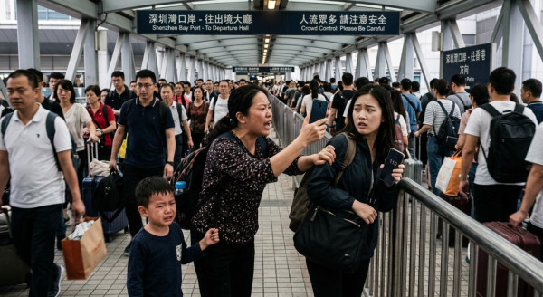 深圳灣口岸驚現新型「碰瓷」！婦人帶小朋友刻意貼近 誣陷「包包撞傷小孩」強行索賠 