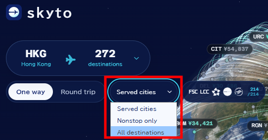 旅遊搵平機票有新招！《Skyto.ai》將全球票價貼上 3D 地球儀　香港出發教你一鍵搜尋