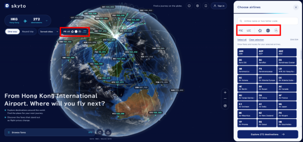 旅遊搵平機票有新招！《Skyto.ai》將全球票價貼上 3D 地球儀　香港出發教你一鍵搜尋
