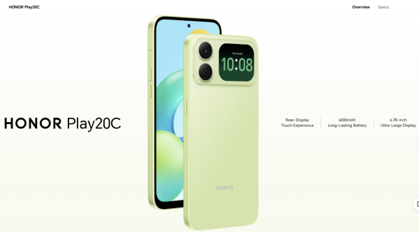 HONOR Play20C平價登場！$880玩雙屏機背2吋副屏自拍＋6000mAh大電量