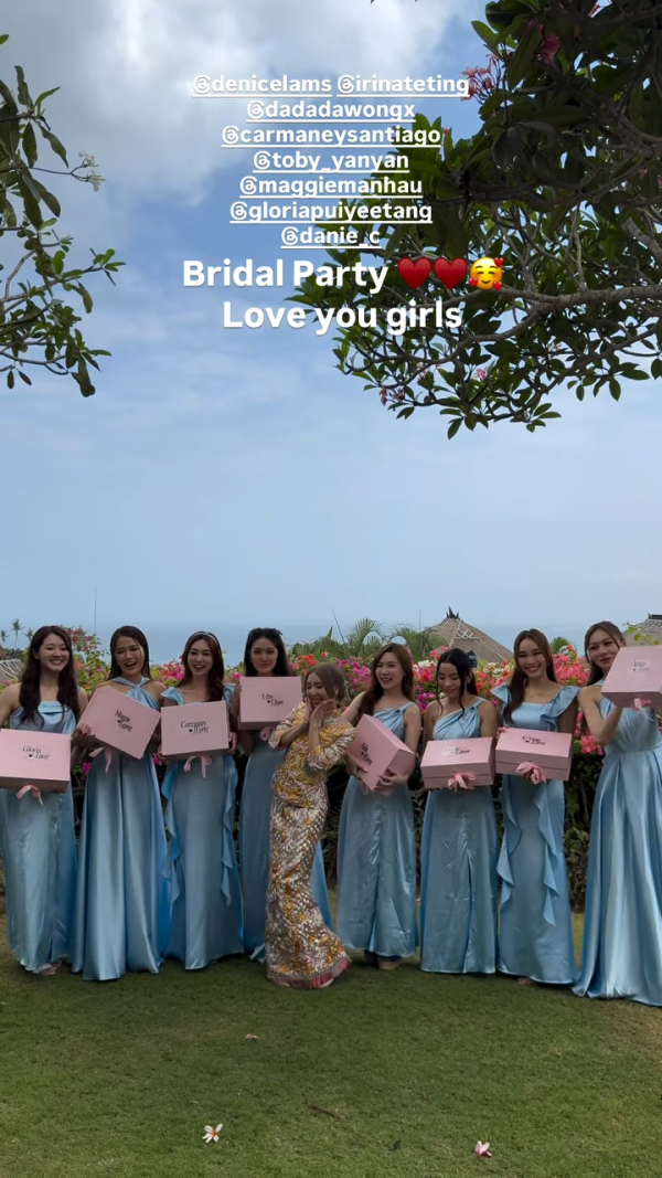 譚嘉儀今日出嫁峇里島婚禮現場曝光！星級姐妹團陣容強大 三位港姐冠軍撐場