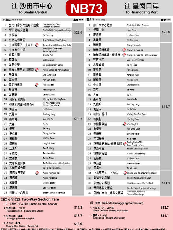九巴全新3條皇崗口岸線10.12開通！葵芳/天水圍/沙田直達皇崗