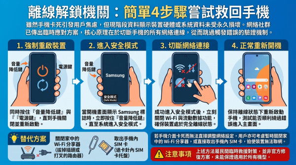 Samsung爆全球災情 One UI 9系統後變「磚頭」 即睇4步斷網自救教學