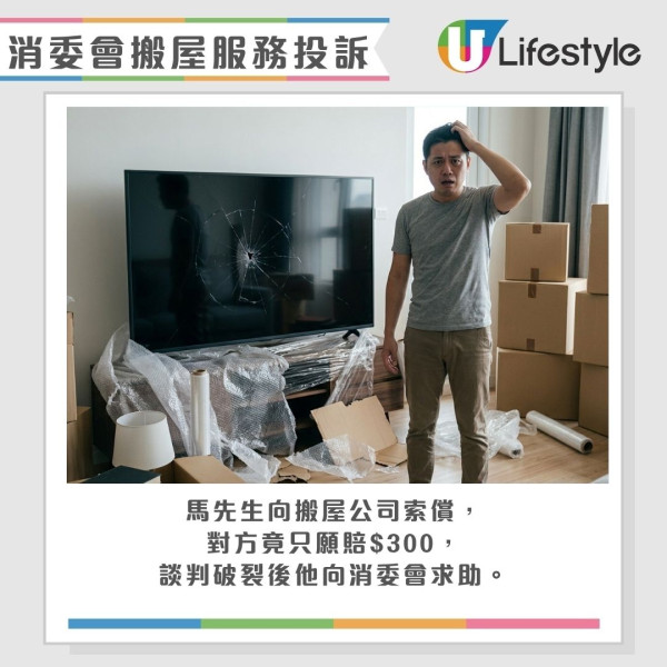 消委會搬屋服務投訴︱撞壞$1.1萬電視僅賠$300?正門5級樓梯竟要加15%!