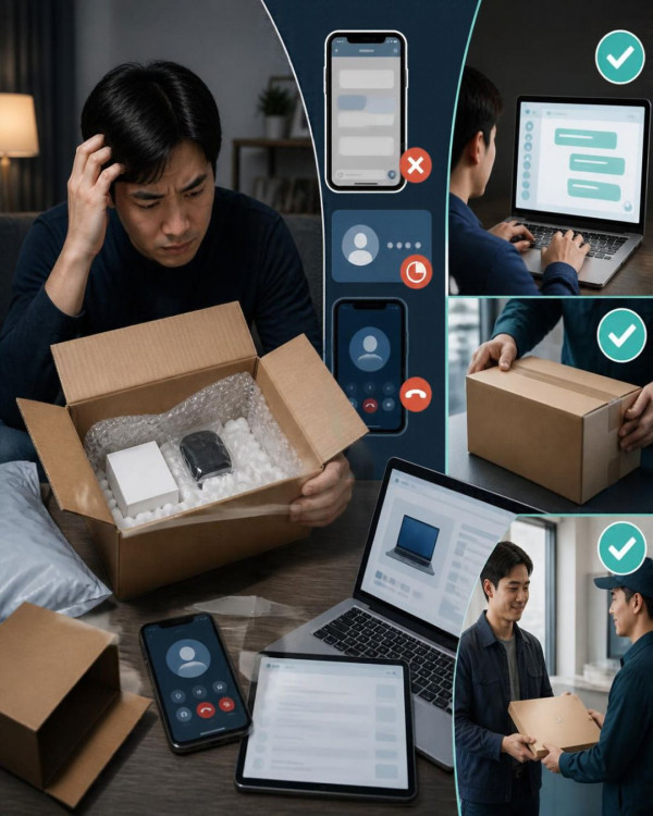 網購$5,500手提電腦竟然得「空盒」。（圖片來源︰AI製圖）