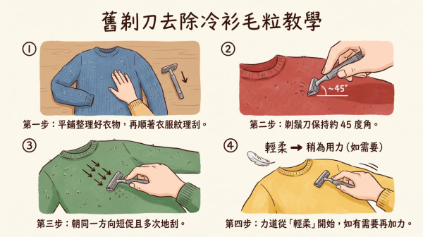 毛衣起毛球用手拔反而越拔越多?韩国达人教用一件品清理 5分钟如新买!附4大步骤免刮烂