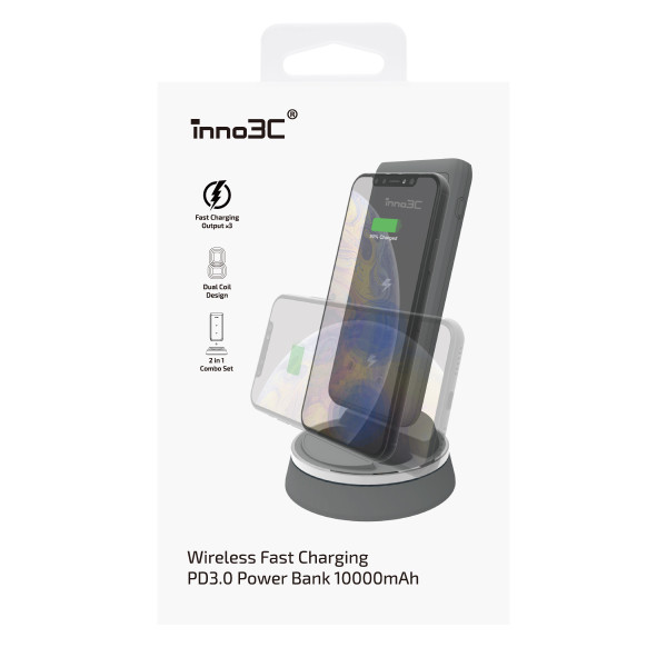 inno3c i-10KW無線充電移動電源減價！即減HK$138！超大容量10000mAh
