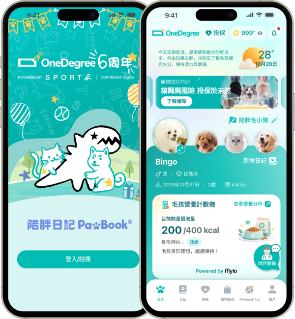 OneDegree聯乘Mylo推免費毛孩營養計數機！AI分析糧食計卡路里