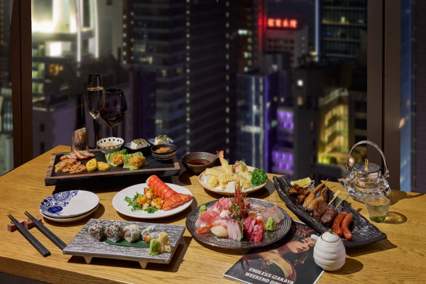 蘭桂坊高空居酒屋FUMI Izakaya推週末晚市放題！任食爐端燒串燒／天婦羅／刺身＋歎和牛壽喜燒