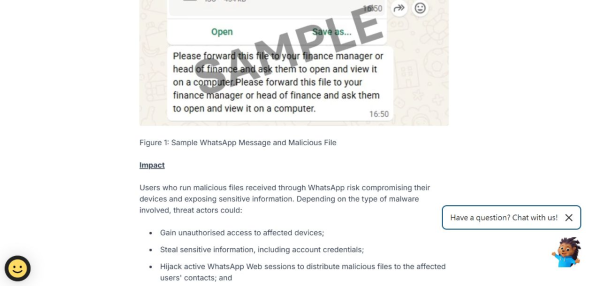 WhatsApp熟人傳文件就可信？下載並開啟惡意附件後 帳戶恐被用來向朋友傳毒！教你處理可疑附件