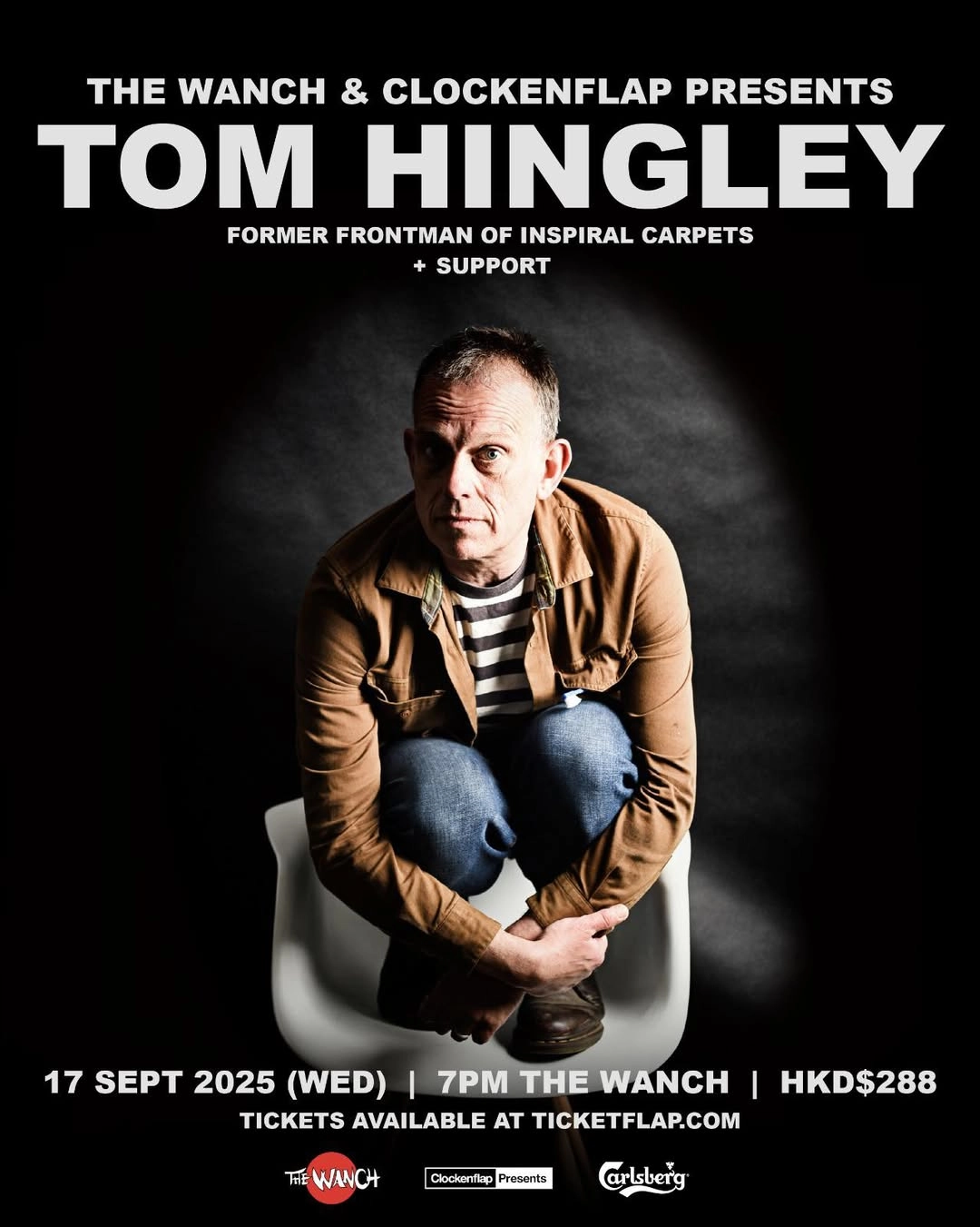 Tom Hingley 香港演唱會優先購票/公開發售日期/票價/場地/座位表一覽