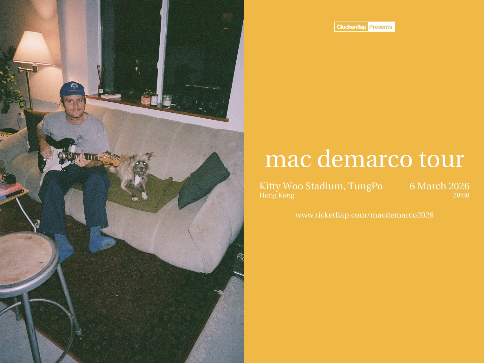 Mac DeMarco演唱會 | MAC DEMARCO 巡迴演唱會 2025 香港站優先購票/公開發售日期/票價/場地/座位表一覽