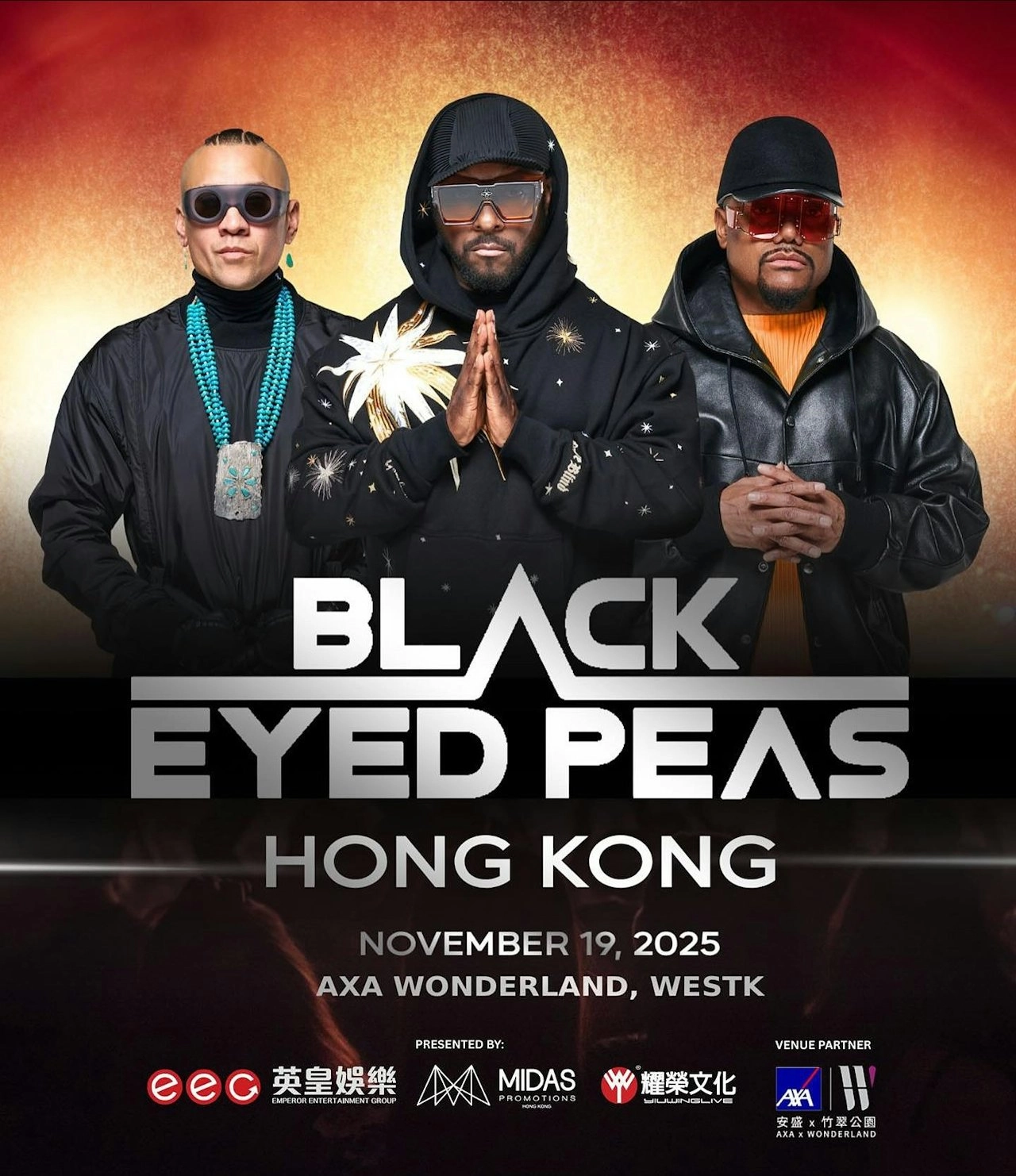 黑眼豆豆演唱會 | Black Eyed Peas 黑眼豆豆 香港演唱會 2025優先購票/公開發售日期/票價/場地/座位表一覽