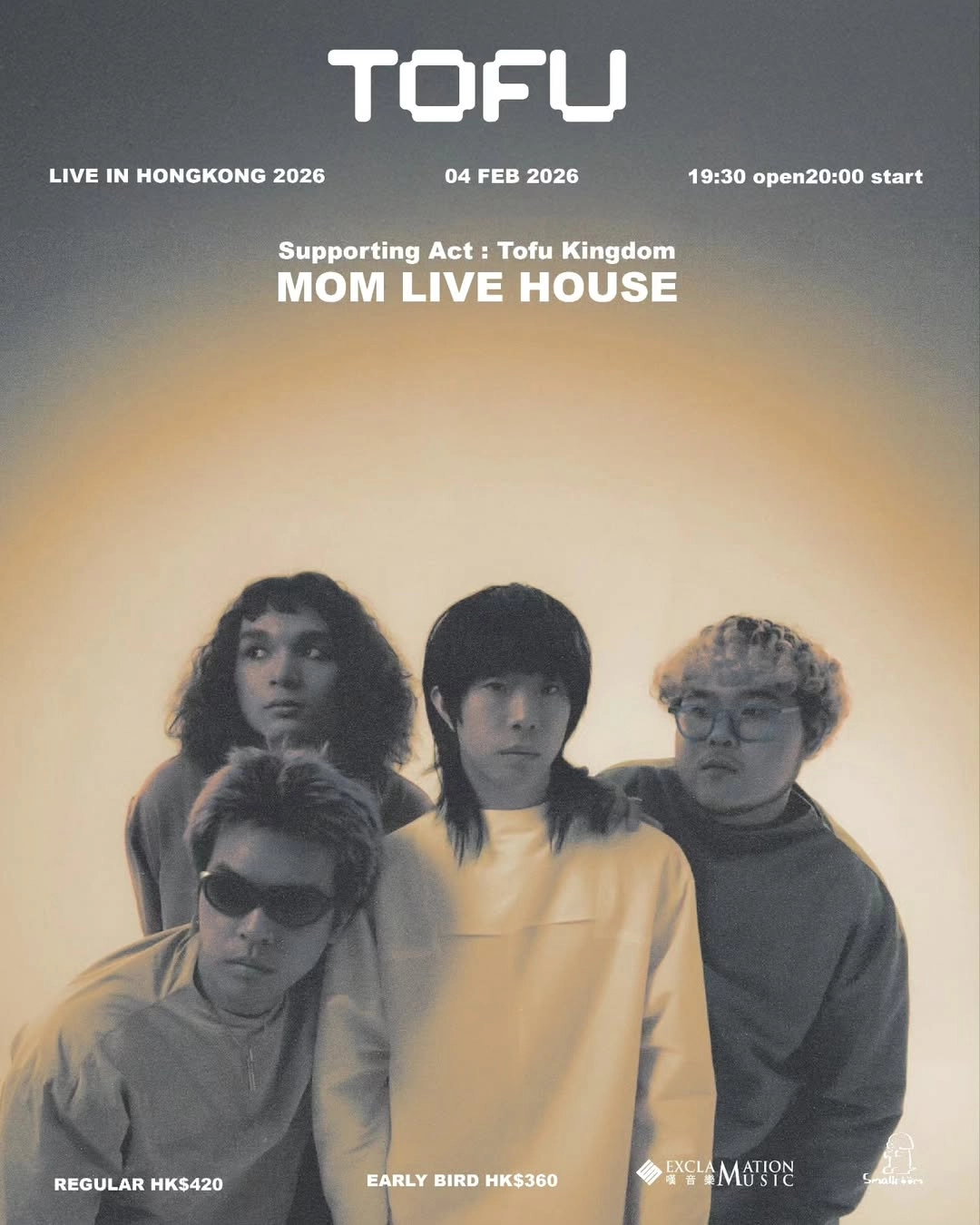 TOFU 香港音樂會 2026活動詳情/日期/時間/地點/票價一覽