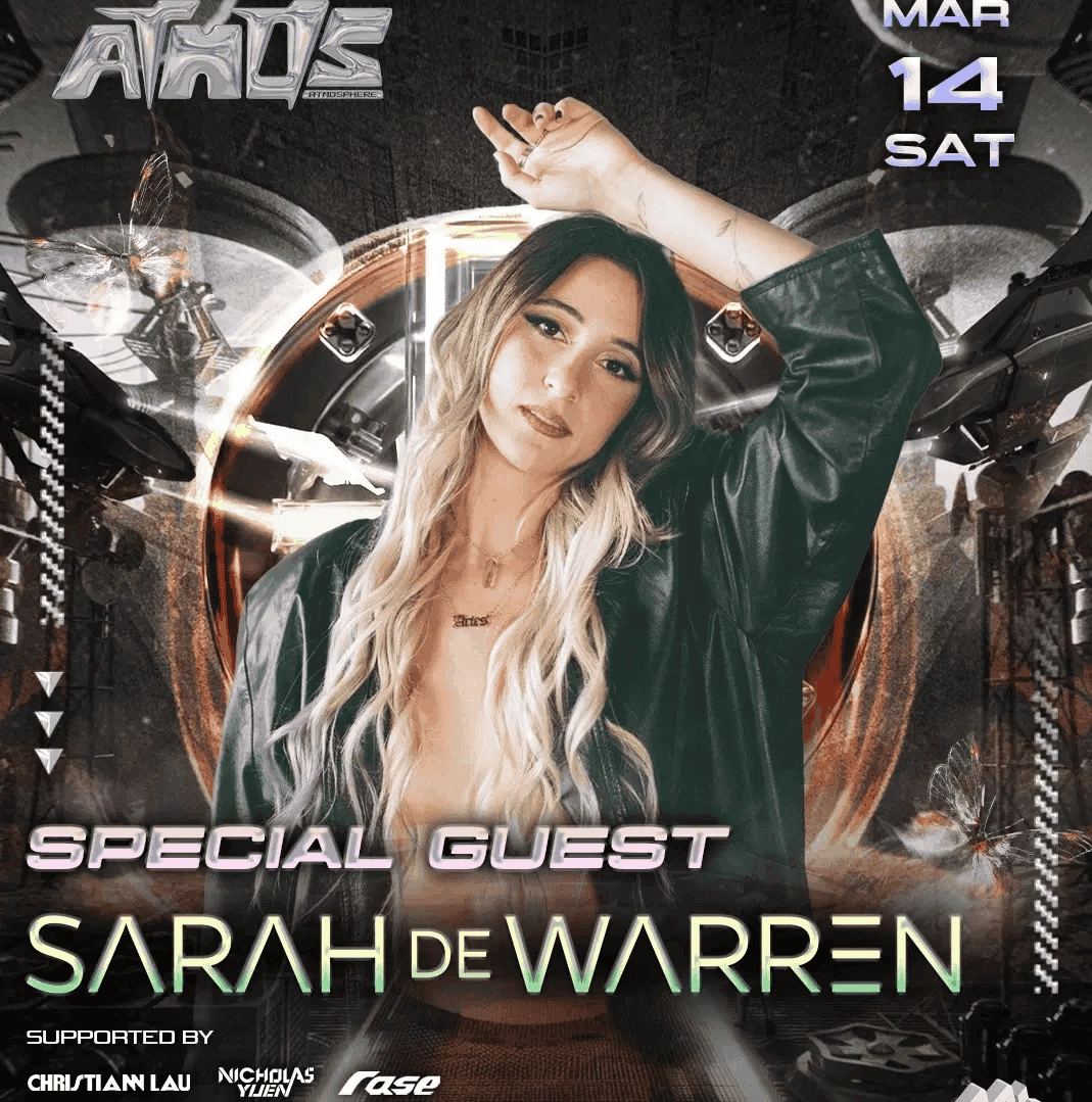 Sarah de Warren @ Atmosphere活動詳情/日期/時間/地點/票價一覽