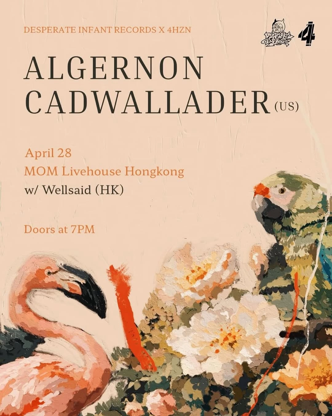 Algernon Cadwallader演唱會 | Algernon Cadwallader 香港專場演唱會 2026優先購票/公開發售日期/票價/場地/座位表一覽