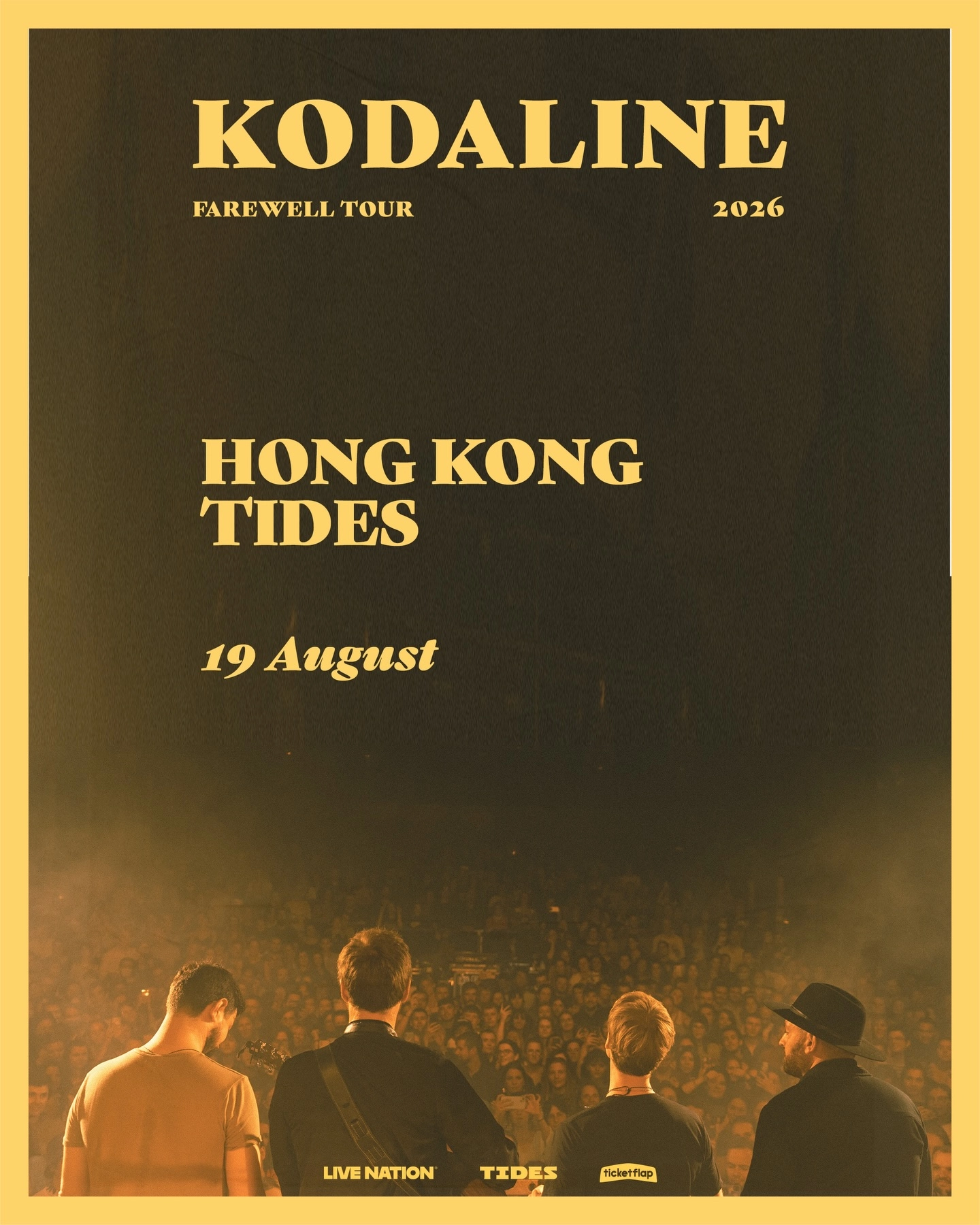 Kodaline演唱會 | Kodaline 告別演唱會 2026 香港站優先購票/公開發售日期/票價/場地/座位表一覽