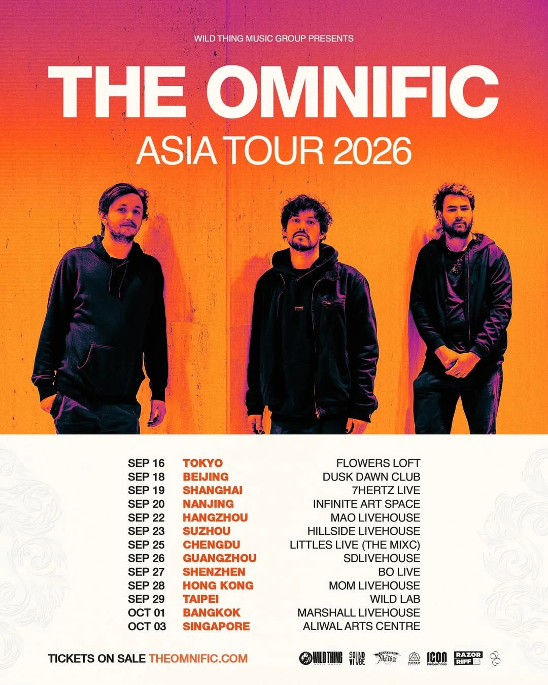 The Omnific演唱會 | THE OMNIFIC 亞洲巡迴演唱會 2026 香港站優先購票/公開發售日期/票價/場地/座位表一覽