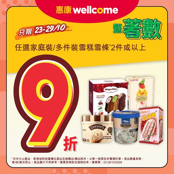 惠康優惠｜雪糕雪條任選2件即享9折！阿波羅／Haagen-Dazs限時優惠
