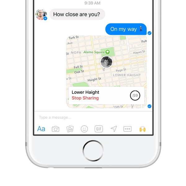 FB Messenger 引入「實時位置分享」 遲到王有難