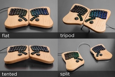 分割式 LED 蝴蝶鍵盤 人體工學減輕手部負擔