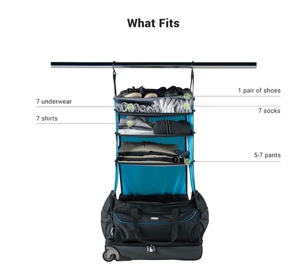延伸收納行李一格變五格  拉開掛起超整潔