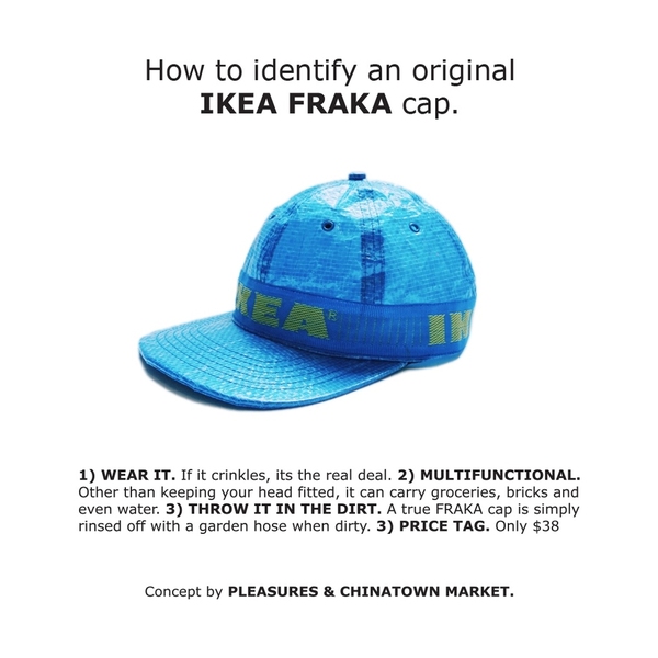IKEA 藍色購物袋款出埋潮帽！美國品牌型格 FRAKTA Cap 帽