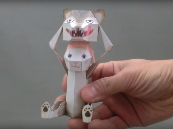 超神奇！企鵝紙模型一丟即彈變立體
