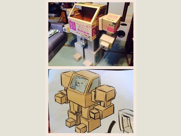 【多圖】喵！貓用紙箱機械人