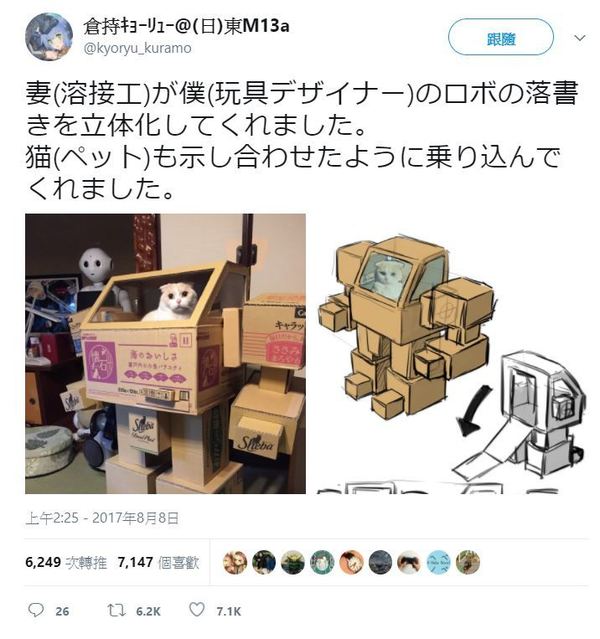 【多圖】喵！貓用紙箱機械人