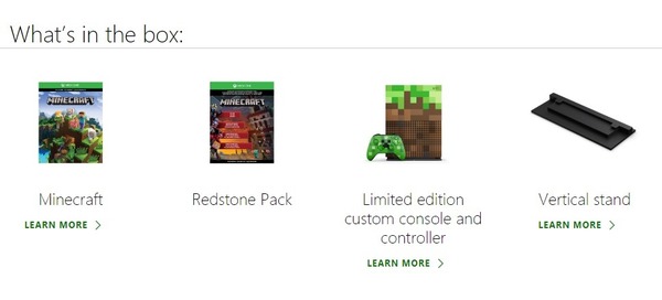 Xbox one S 推出 Minecraft 限定主機