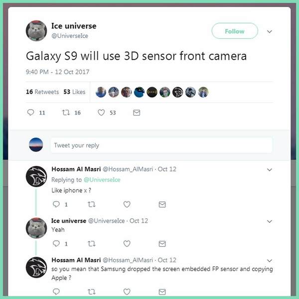Samsung S9 人臉辨識不輸給 iPhone X！ 傳內建 3D 立體鏡頭
