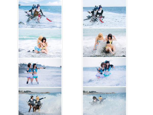 日本艦娘 Cosplayers 海邊拍攝險遭巨浪沖走【多圖】
