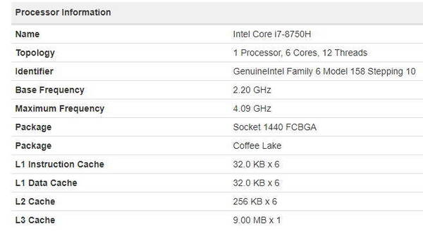 Intel Core i7-8750H 效能曝光！六核首現筆電平台！