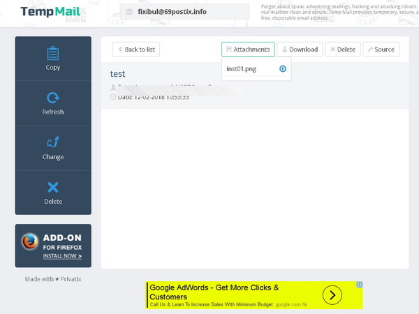 善用暫時性電郵郵箱   Temp Mail 可收取附件
