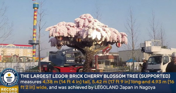 日本 Legoland 砌出全球最大 LEGO 櫻花樹