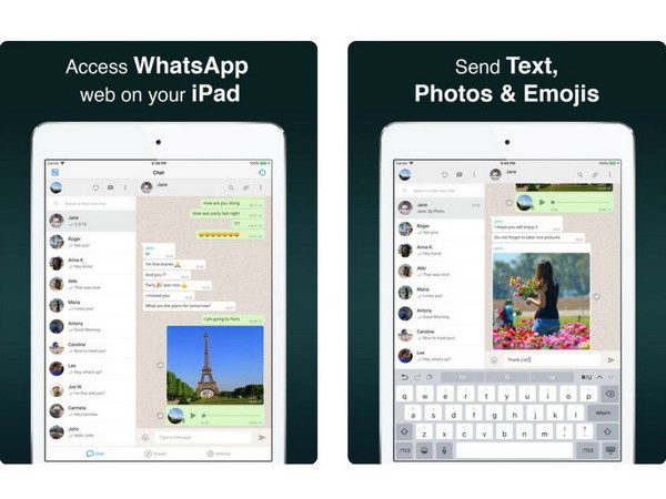 iPad 都可收發訊息    WzPad for WhatsApp for iPad