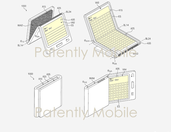 Samsung 再取摺屏及透明屏幕手機專利