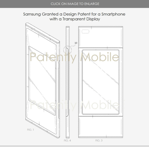 Samsung 再取摺屏及透明屏幕手機專利