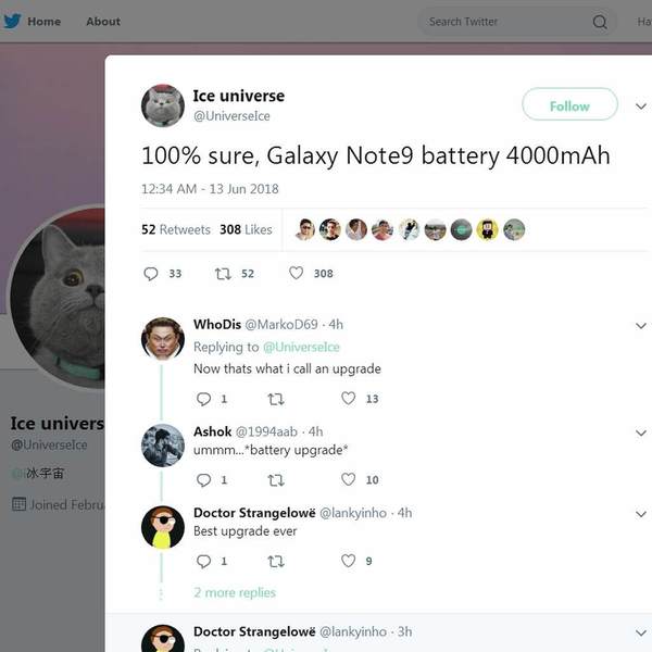 Samsung Note 9 極大機會內置 4,000mAh 電池?